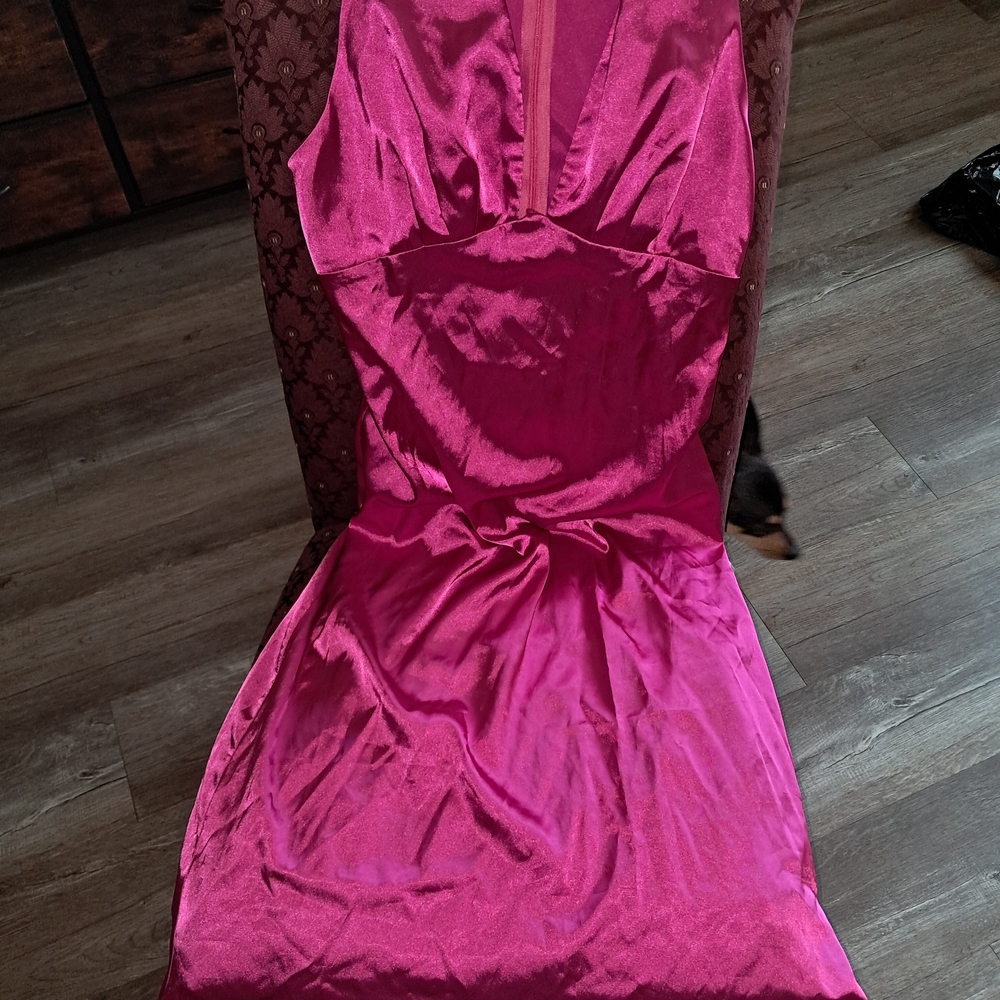 Vibrant Pink Satin Dress